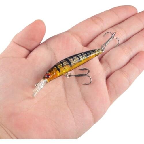 2018 1pcs Minnow Fly Fishing Lure 7cm/3.9g Hard Bait Lure Wobbler Crankbait Carp Bass Fishing Tackle with 8# Hooks 3D Eyes