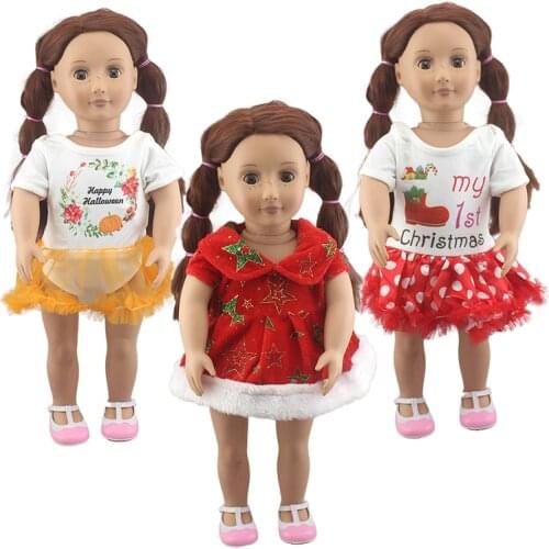 2021 New Christmas Dress Fit For American Girl Doll 18 Inch American Doll Clothes, Shoes are not included