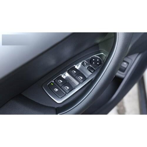 4pcs/set Window Lift Switch Frame Trim For BMW X1 F48 2016-2018 For BMW X2 F47 2018 ABS Chrome Car Accessories For LHD