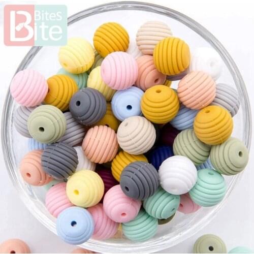50pc Silicone Beads 15mm Baby Teething Toys Baby Teether Food Grade Silicone Thread Beads DIY Necklace Bracelet Children‘s Goods