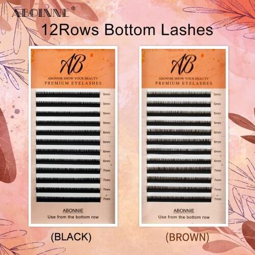 Abonnie Lower Lashes Black&Brown Bottom Lashes Colorful Eyelash Extensions Premium Individual Eyelashes Extension