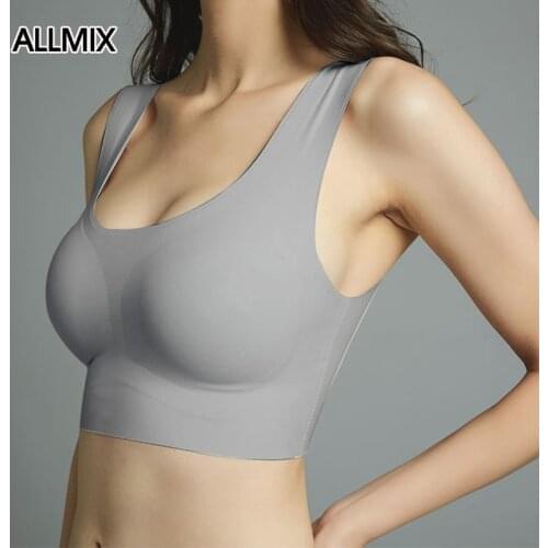 ALLMIX S-6XL Women Push Up Seamless Sports Bra Workout Female Sport Top Crop Fitness Run Active Wear Gym Brassiere Womens Sport