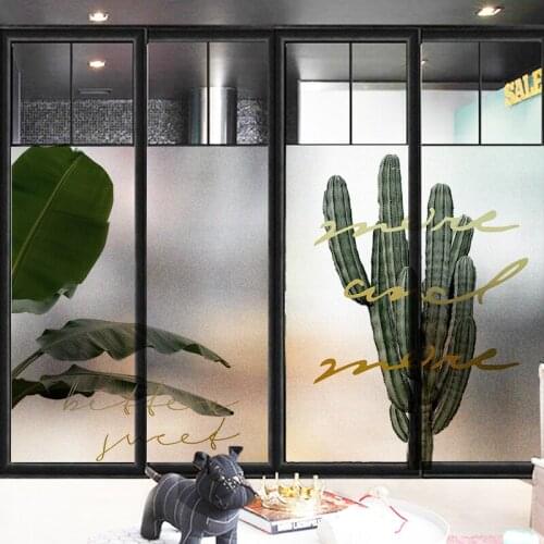 Customize Static Adsorption Green Leaf Film On Window Balcony Bathroom Frosted Opaque Decorative Glass Sticker