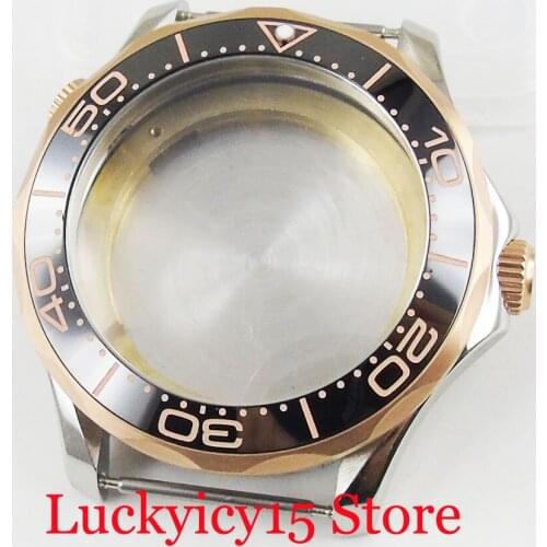 Stainless Steel 41mm Watch Case With Sapphire Glass Rotating Bezel Fit ETA 2836 MIYOTA Movement