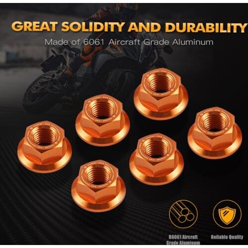 CNC Aluminum M10X1.25 Motorcycle Sprocket Nuts Screws For KTM 1290 Super DUKE R /GT 2014-2022 2015 2016 2017 2018 2019 2020 2021
