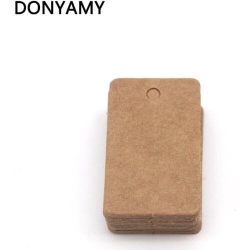 DONYAMY 50PCS 2.8*3.8cm 3 colors Mini Label Paper Tags Gift Hang Card Price Blank Karft Luggage Wedding Party