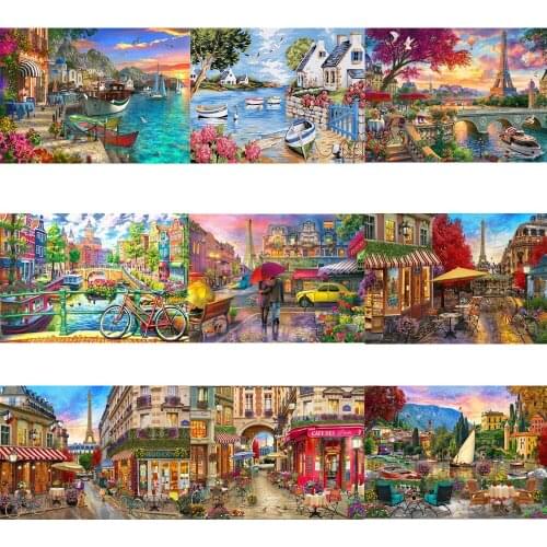 DPF 5D scenery Round/Square Diamond Painting Cross Stitch Crafts Diamond Embroidery Mosaic Needlework Kits Home Decor