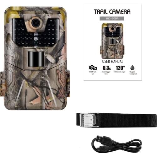 Suntekcam Trail Hunting Cam Night Version Cameras IP65 Photo Trap HC900A 20MP 1080P 0.3s Trigger Wildlife Surveillance Game cam