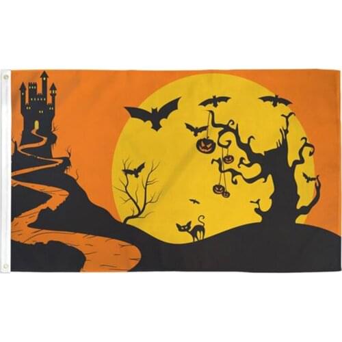 Halloween Night Flag 90x150cm Hot Selling Cheap 3x5ft China Factory Made Polyester , Free Shipping