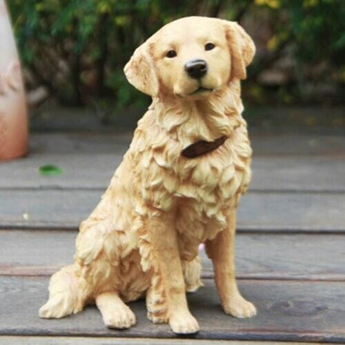 JJM Golden Retriever Dog Pet Figure Canidae Animal Collector Toys Car Decor PVC Model Educational for Children Adults Kids Gift