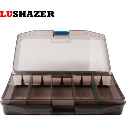 LUSHAZER 5 blanks Fishing Tackle Box Plastic Waterproof equipment Fish Lure fishing box for Fly Fishing Lure Spoon Hook tackles