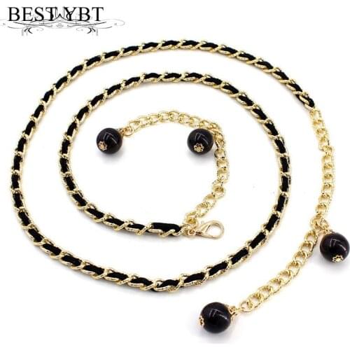 Best YBT Women Belt New Waist Chain With Pearl Decorative Dress Ladies Fashion Metal Fashionable Individuality Tight Women Belt