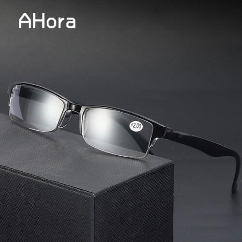 Ahora Elegant Women Men Reading Glasses Half Frame Presbyopic Reading Glasses Unisex Ultralight HD Eyeglasses +1.0 1.5 2.0 2.5 3
