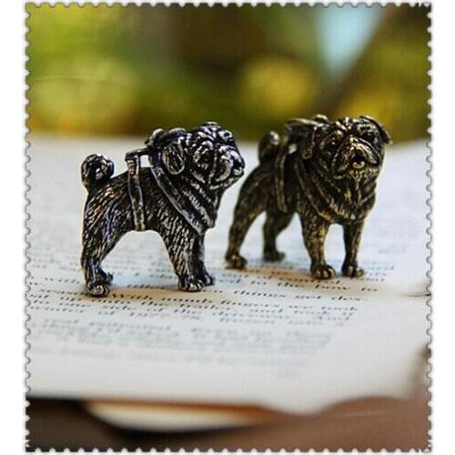 Wholesale retro hippie pug necklace fashion cute pug dog jewelry for pet lovers Antique bronze/gun black plated 12pcs/lot