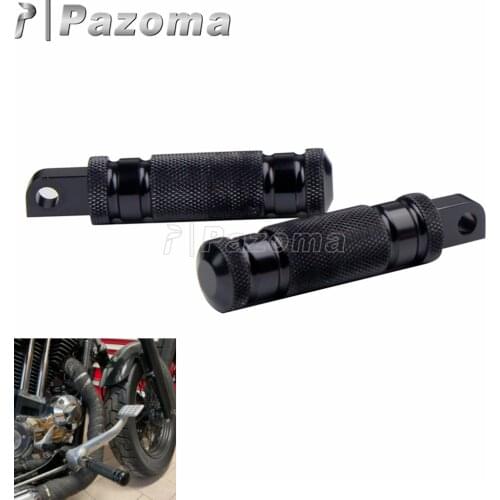 1Pair Black Motorcycle Rough Crafts Footrest Motorbike FootPeg for Harley Chopper Bobber Cafe Racer Sportster XL 1200 XL 883