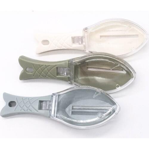 Useful Plastic Fish Skin Brush Scraping Fishing Scale Brush Graters Fast Remove Fish Scale Kitchen Cleaning Tool Peeler