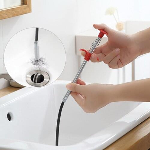 60cm Drain Cleaner Sticks Clog Remover Cleaning Tools Spring Pipe Dredging Tool