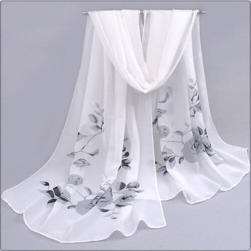 2021 spring and summer women scarf new pashmina shawl printed cape silk chiffon Polyester tippet muffler 60*160cm