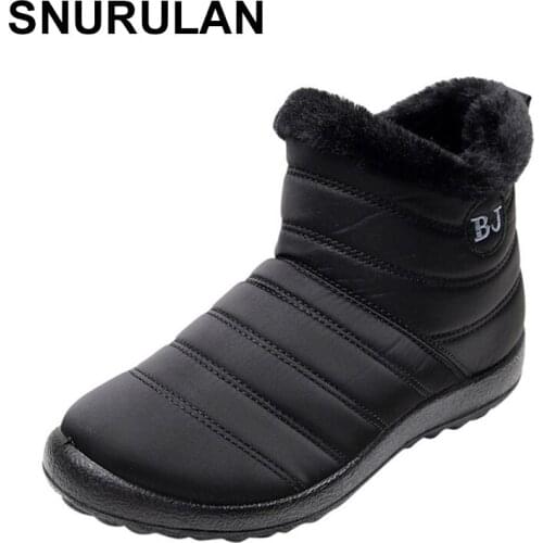 SNURULAN Womens winter boots; unisex winter boots womens ankle boots waterproof shoes; warm womens boots made of thick plush