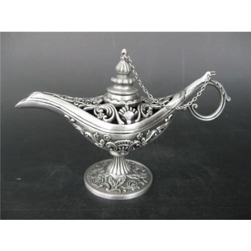 Statue decoration factory outlets Miao Silver Handwork Tibet Silver absolute being light teapot lamp