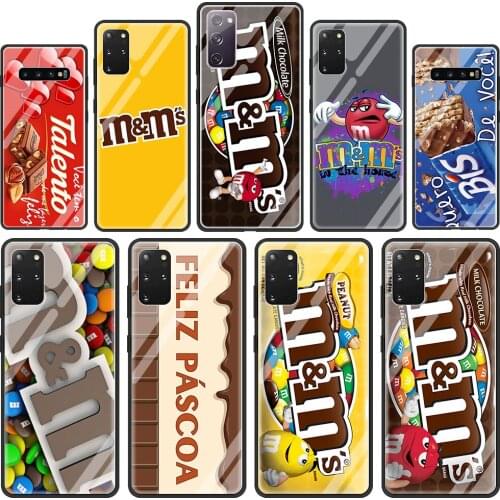 M&Ms Chocolate Nutella Bottle Glass Phone Case for Samsung Galaxy S21 S20 FE S10 Note 10 20 Ultra 5G 9 S9 Plus S10e Cover Coque