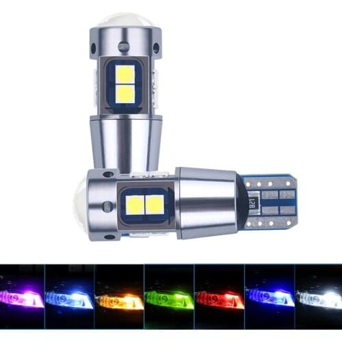 2X Super Bright T10 W5W LED Bulbs Canbus No Error 3030 10SMD Auto Wedge Lights Turn Side Bulbs Interior Reading Lamp White 6000K