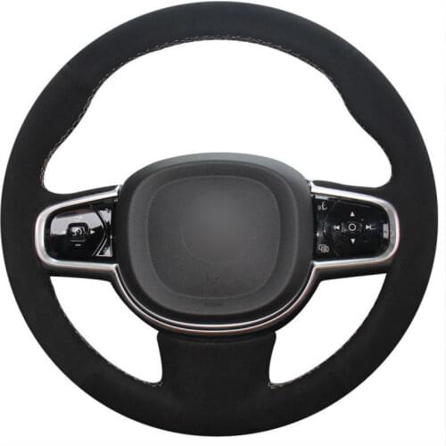Top Leather Steering Wheel Hand-stitch on Wrap Cover For Volvo XC90 2015-2017