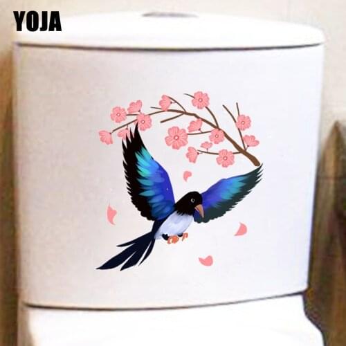 YOJA 22.3X22.3CM Flying Bird Toilet Decal Wall Sticker Bedroom Home Decor Cartoon Pattern T3-1200