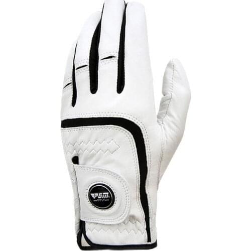 PGM Golf Gloves MenS Sheepskin Gloves With Ball Marker Adult Breathable Non-Slip Gloves Single Left Right Hand