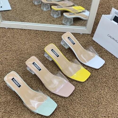 Womens Sandals 2021 Fashion Sandals Beautiful Summer Sexy High Heels 2.16 Inches Slippers（Size 34-43