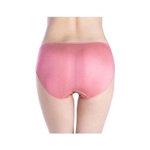 100% silk knit underwear lady briefs solid thin breathable silk female underwear sexy low rise