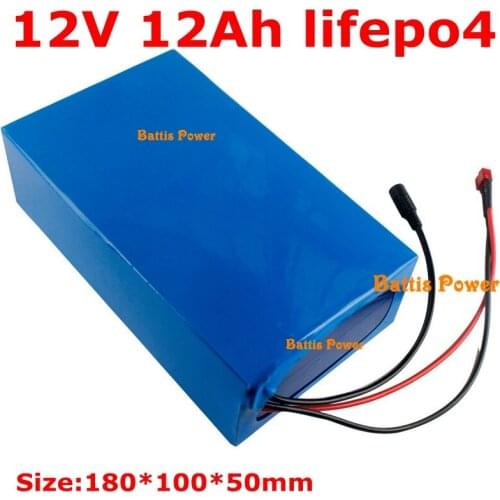 12ah Lifepo4 12v Battery Power Supply 12v 10Ah Portable Motorcycle Battery Pack for Cctv Camera Led Light Power Backup + Charger