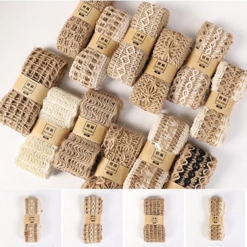 2M/Roll DIY Natural Jute Burlap Hessian Ribbon Rolls Vintage Twine Hessian Rustic Wedding Party Decor DIY Gift Wrapping Hessian