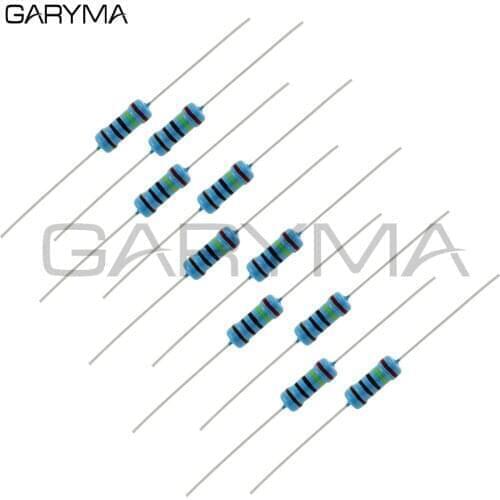 20pcs 3W Metal Film Resistor 1% 1R-1M 51R 510R 5.1R 47K 470R 470K 4.7K 39R 3K 2R 24K 27K 15R 15K 150R 150K 10K ohm 5 Color Ring