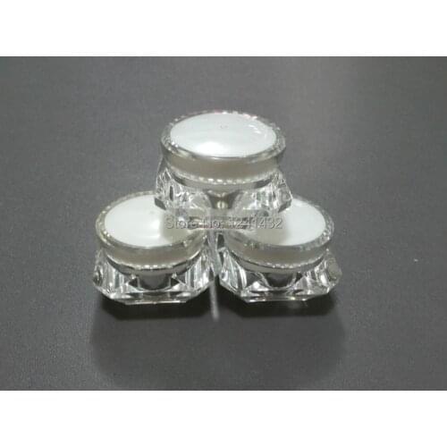 50Pcs 5g 10g 15g Acrylic Small Diamond Eye Cream Bottle In Refillable Empty Cosmetic Jars Packaging For Make Up Powder