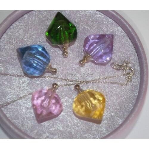 500pcs polyhedron heart crystal vial pendants Glass Crystal Vials perfume oil bottle name on rice art charms jewelry gift