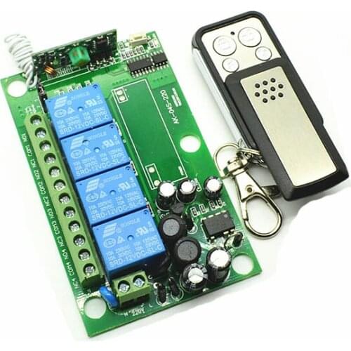 AC85V 250V 110V 220V 240V 4CH RF Wireless Remote Control Relay Switch Security System 315/433MHZ