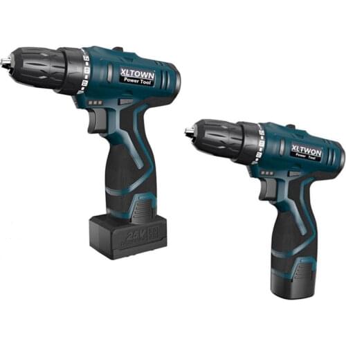 Xltown 25v Cordless Electric Drill MultiAction Lithium Battery Rechargeable Electric Screwdriver with 2 battery Home Power Tool