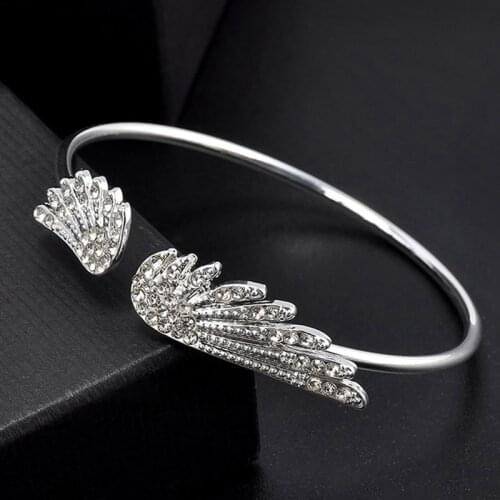 Angel Wings Bracelet Adjustable Woman Jewelry Gifts Open Bracelet Plated Crystal
