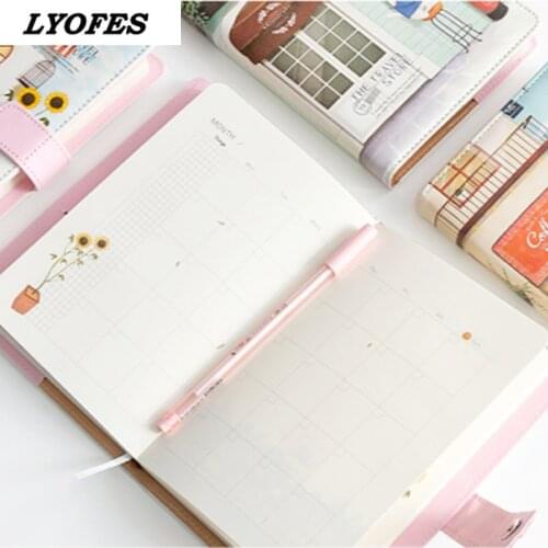 Budget Book Sketchbook Notebooks for Students Journals PU Leather Magnetic Buckle Korean Stationery School Office Supplies