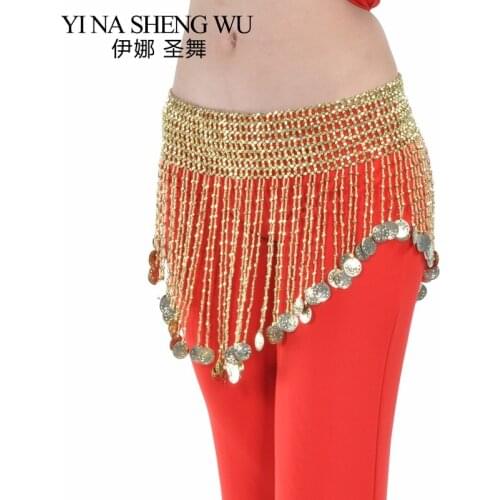 1pc Triangle hanging coins belly dance waist chain bellydance accessories waist belt hip scarf dance beaded tassel practice belt