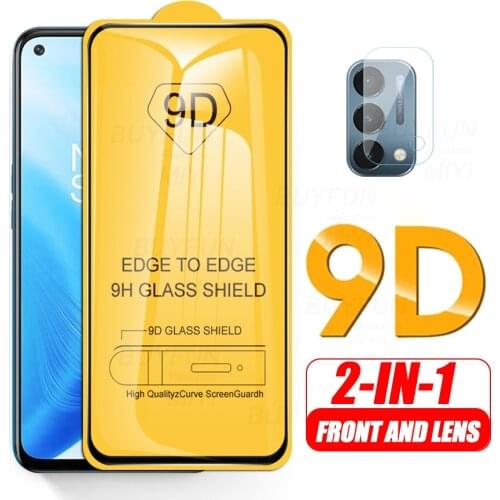 2-in-1 Camera Protectors For Oneplus 9R 9 8T 9D Full Glue Tempered Glass One Plus Nord N200 N100 N10 CE 5G Toughened Film Cover