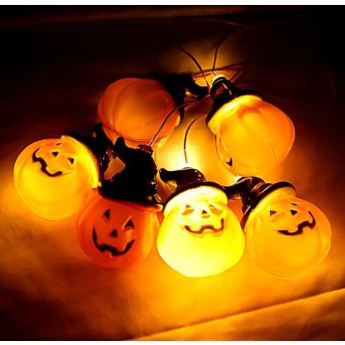 Halloween Pumpkin Ghost Skeletons Led Light String Festival Bar Home Party Decor Halloween Ornament Decoration Solar Led Lights