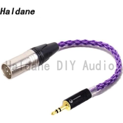 Haldane HIFI DIY 7n-Silver plated 3.5mm Stereo Male to 4-Pin XLR Balanced Male Audio Adapter Cable 3.5mm to XLR Connector