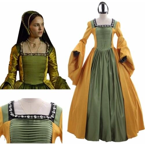 Padme The Other Boleyn Girl Mary Boleyn Cosplay Costume Dress Adult Queen Amidala Dress L0516