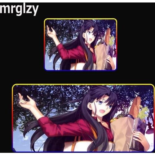 MRGLZY Anime Girl RBG MousePad Waterproof LED Natural Rubber Anti-skid Big Gaming Accessories desk Mat Household Carpet Mat XXL
