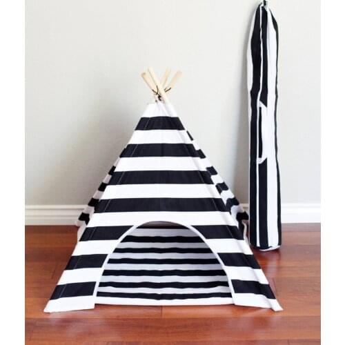 Dog Bed + Tent Dog Kennel Pet Removable House For Puppy Dogs Cat Small Animals Home Pet Products Portable Folding Stripped Tent