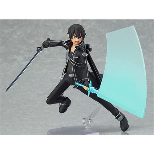 Sword Art Online Action Figure SAO Kirito Figma 174 Model Doll With Sword Weapon 14CM Collectible Toy Birthday Gifts Hot Sell