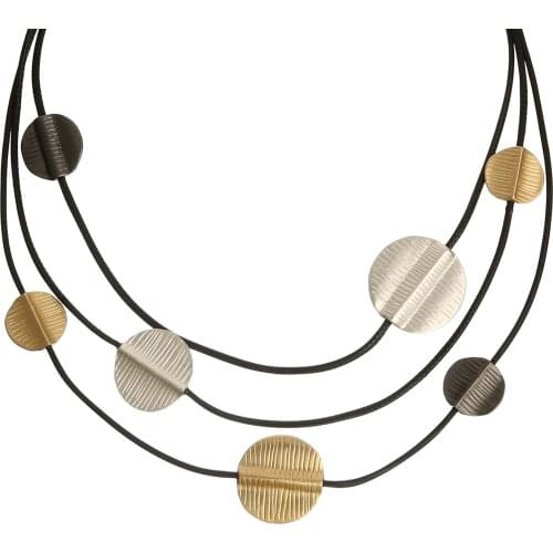 Multilayer Clavicle Chain Personality Round Plate Necklace for Woman Fashion Fine Jewerly