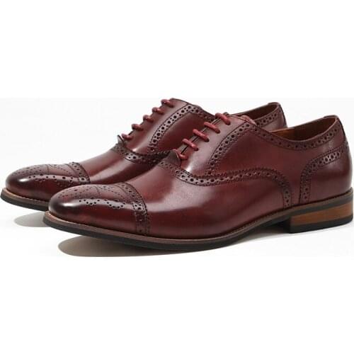 Men Dress Shoes Leather Loafers lace up Men Office Wedding genuine Leather business Shoes Men